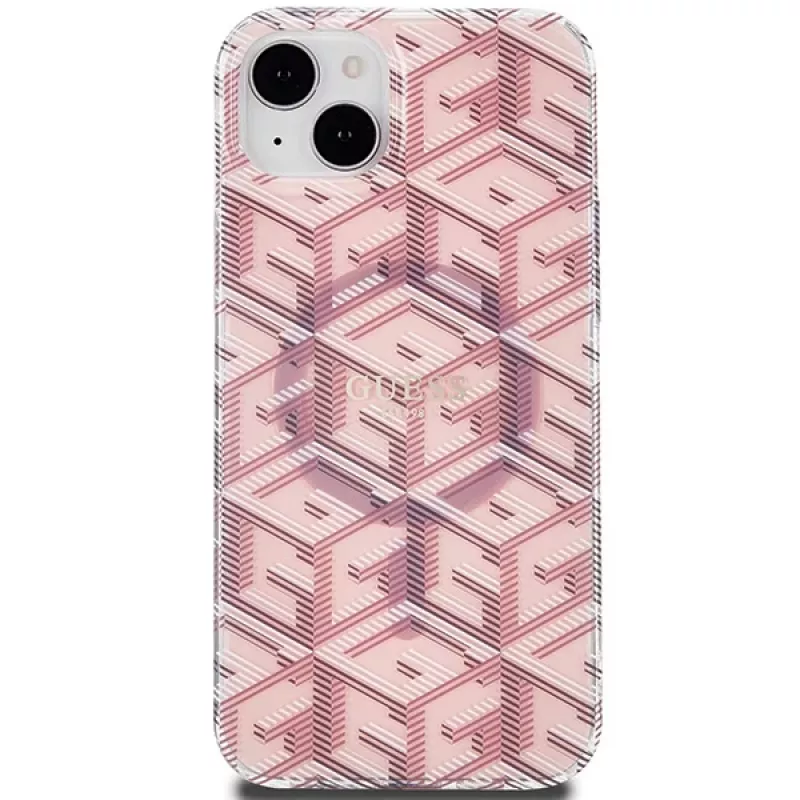 Guess GUHMP15MHGCUSTGP iPhone 15 Plus / 14 Plus 6,7 inch Pink Hardcase IML GCube MagSafe