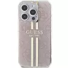 Guess GUHCP15LH4PSEGP iPhone 15 Pro 6,1 inch Pink Hardcase IML 4G Gold Stripe