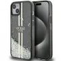 Guess GUHCP15MLFCSEGK Liquid Glitter Gold Stripes Hard Case für iPhone 15 Plus / 14 Plus 6,7 inch - Schwarz