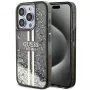 Guess GUHCP15LLFCSEGK iPhone 15 Pro 6.1 Hard Case Liquid Glitter Gold Stripes Black