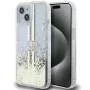 Guess GUHCP15MLFCSEGT iPhone 15 Plus / 14 Plus 6,7 inch Transparente Hartschale Liquid Glitter Gold Streifen