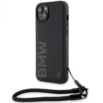 BMW Signature Leather Wordmark Hard Case für iPhone 15 / 14 / 13 6,1 inch - Schwarz