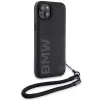 BMW Signature Leather Wordmark Hard Case für iPhone 15 / 14 / 13 6,1 inch - Schwarz
