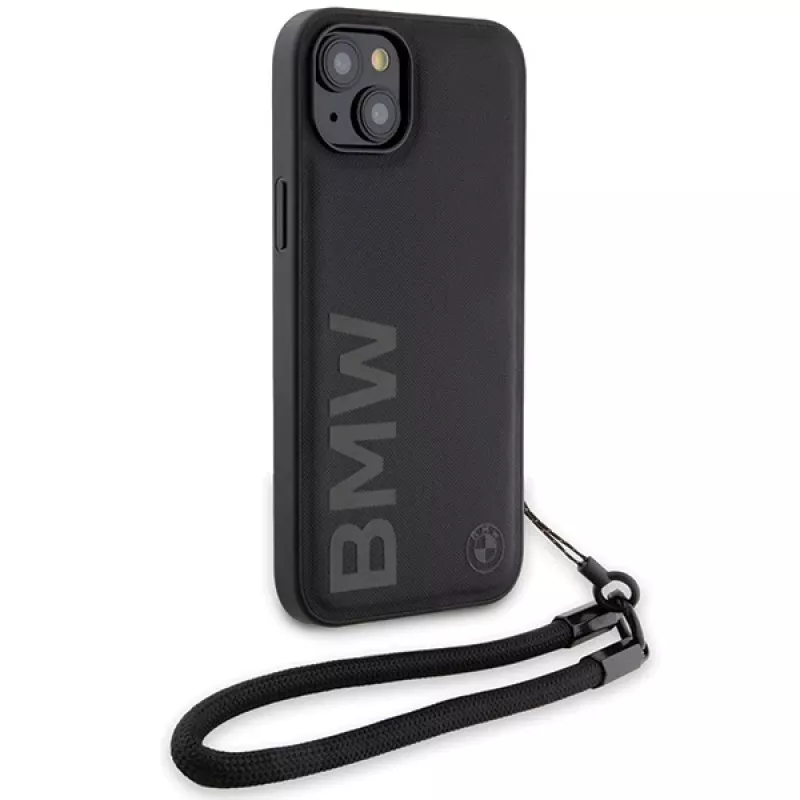 BMW Signature Leather Wordmark Hard Case für iPhone 15 / 14 / 13 6,1 inch - Schwarz