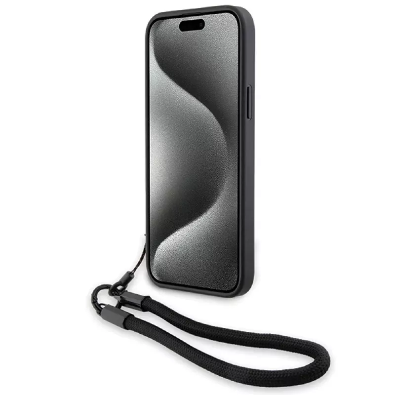 BMW Signature Leather Wordmark Hard Case für iPhone 15 / 14 / 13 6,1 inch - Schwarz