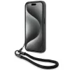 BMW Signature Leather Wordmark Cord Hard Case für iPhone 15 Pro 6.1 Schwarz