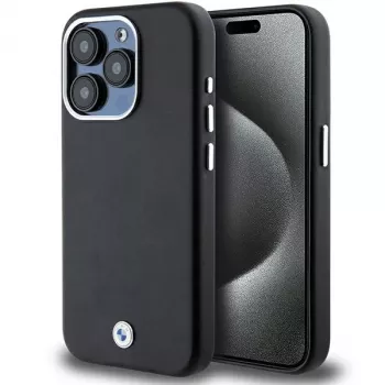 BMW Signature Wrapped Metal MagSafe Case für Apple iPhone 15 Pro 6,1 inch Schwarz