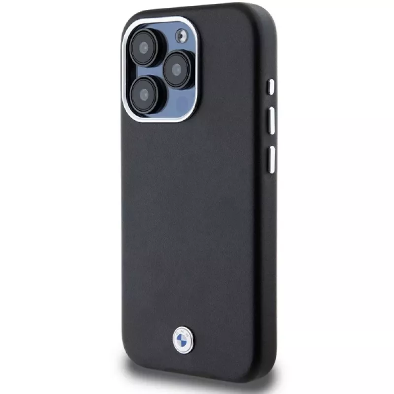 BMW Signature Wrapped Metal MagSafe Case für Apple iPhone 15 Pro 6,1 inch Schwarz