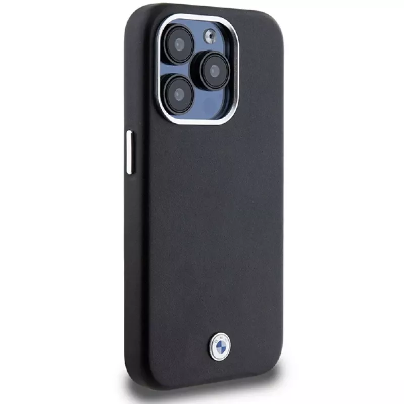 BMW Signature Wrapped Metal MagSafe Case für Apple iPhone 15 Pro 6,1 inch Schwarz