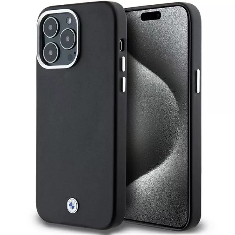 BMW Signature Wrapped Metal MagSafe Case für iPhone 15 Pro Max 6,7 inch Schwarz