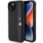 BMW M Collection Hardcase für iPhone 15 Plus / 14 Plus 6,7 inch Schwarz Perforiert Tricolor Line