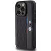 BMW Perforated Tricolor Line Hard Case für Apple iPhone 15 Pro 6.1 Schwarz