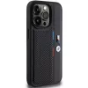 BMW Perforated Tricolor Line Hard Case für Apple iPhone 15 Pro 6.1 Schwarz