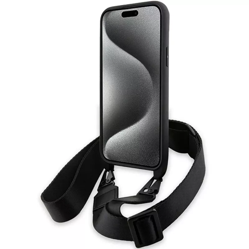 BMW M Edition Carbon Stripe & Strap Hard Case für iPhone 15 Plus / 14 Plus 6,7 inch Schwarz