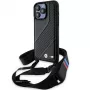 BMW BMHCP15L23PSCCK iPhone 15 Pro 6.1 Black Hardcase M Edition Carbon Stripe & Strap