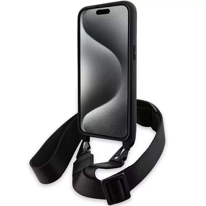 BMW BMHCP15X23PSCCK iPhone 15 Pro Max 6,7 inch Black Hardcase M Edition Carbon Stripe & Strap