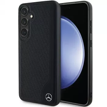 Mercedes-Benz MEHMS24S23RBGVK S24 S921 Black Hardcase Leather Debossed Line MagSafe für Samsung Galaxy S24
