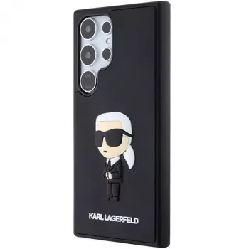 Karl Lagerfeld KLHCS24L3DRKINK Hardcase 3D Rubber Ikonik für Samsung Galaxy S24 Ultra - Schwarz