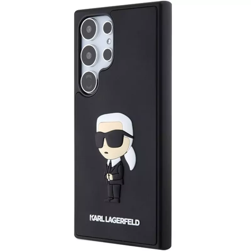 Karl Lagerfeld KLHCS24L3DRKINK Hardcase 3D Rubber Ikonik für Samsung Galaxy S24 Ultra - Schwarz