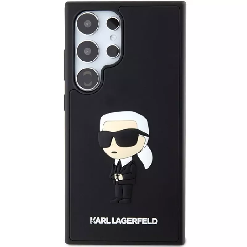 Karl Lagerfeld KLHCS24L3DRKINK Hardcase 3D Rubber Ikonik für Samsung Galaxy S24 Ultra - Schwarz