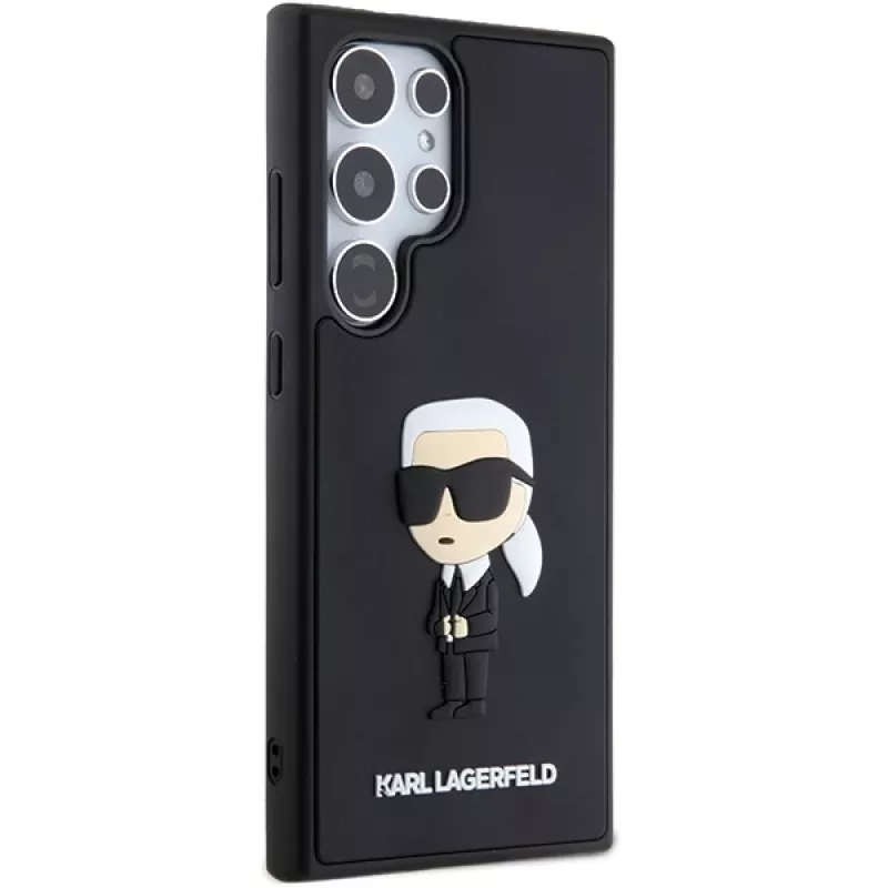 Karl Lagerfeld KLHCS24L3DRKINK Hardcase 3D Rubber Ikonik für Samsung Galaxy S24 Ultra - Schwarz