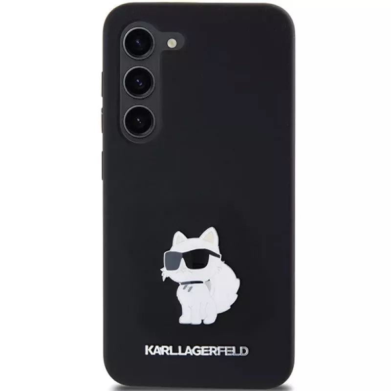 Karl Lagerfeld KLHCS23SSMHCNPK S23 S911 Black Hardcase Silicone Choupette Metal Pin
