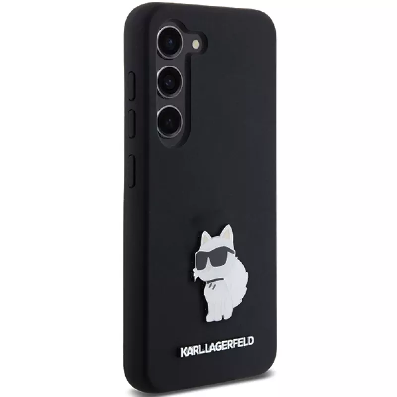 Karl Lagerfeld KLHCS23SSMHCNPK S23 S911 Black Hardcase Silicone Choupette Metal Pin