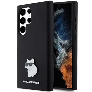 Karl Lagerfeld KLHCS23LSMHCNPK S23 Ultra S918 schwarz/black hardcase Silikon Choupette Metal Pin
