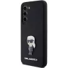 Karl Lagerfeld KLHCS23MSMHKNPK Silikon Ikonik Metal Pin Case für Samsung Galaxy S23+ Schwarz