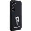 Karl Lagerfeld KLHCS23MSMHKNPK Silikon Ikonik Metal Pin Case für Samsung Galaxy S23+ Schwarz