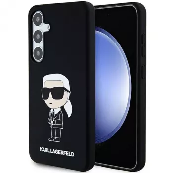 Karl Lagerfeld KLHCS24MSNIKBCK Ikonik Silikonhülle für Samsung Galaxy S24+ (SM-S926) - Schwarz
