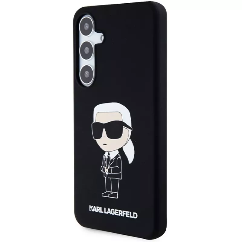 Karl Lagerfeld KLHCS24MSNIKBCK Ikonik Silikonhülle für Samsung Galaxy S24+ (SM-S926) - Schwarz