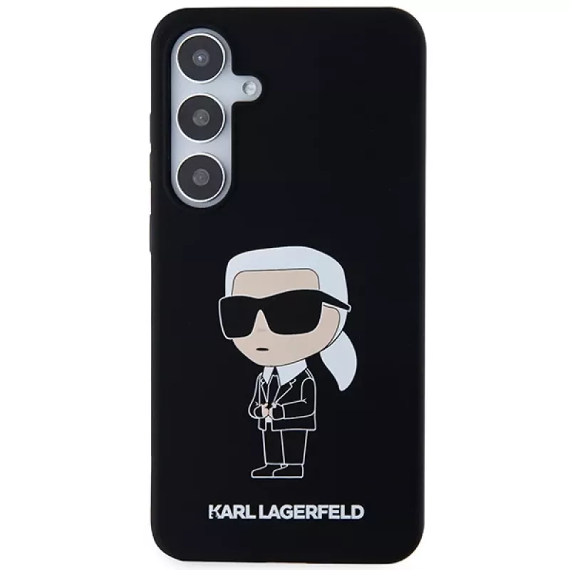 Karl Lagerfeld KLHCS24MSNIKBCK Ikonik Silikonhülle für Samsung Galaxy S24+ (SM-S926) - Schwarz