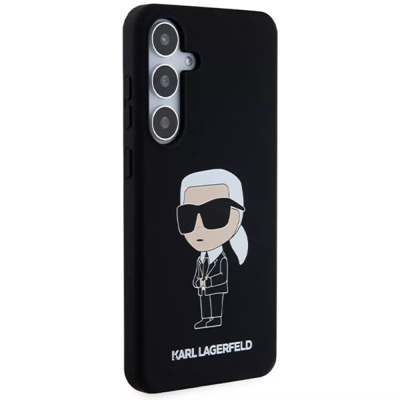 Karl Lagerfeld KLHCS24MSNIKBCK Ikonik Silikonhülle für Samsung Galaxy S24+ (SM-S926) - Schwarz