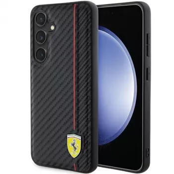 Ferrari FEHCS24SN3DUR S24 S921 Black Hardcase Carbon Printed Line für Samsung Galaxy S24