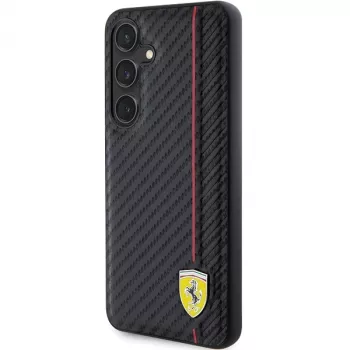 Ferrari FEHCS24SN3DUR S24 S921 Black Hardcase Carbon Printed Line für Samsung Galaxy S24