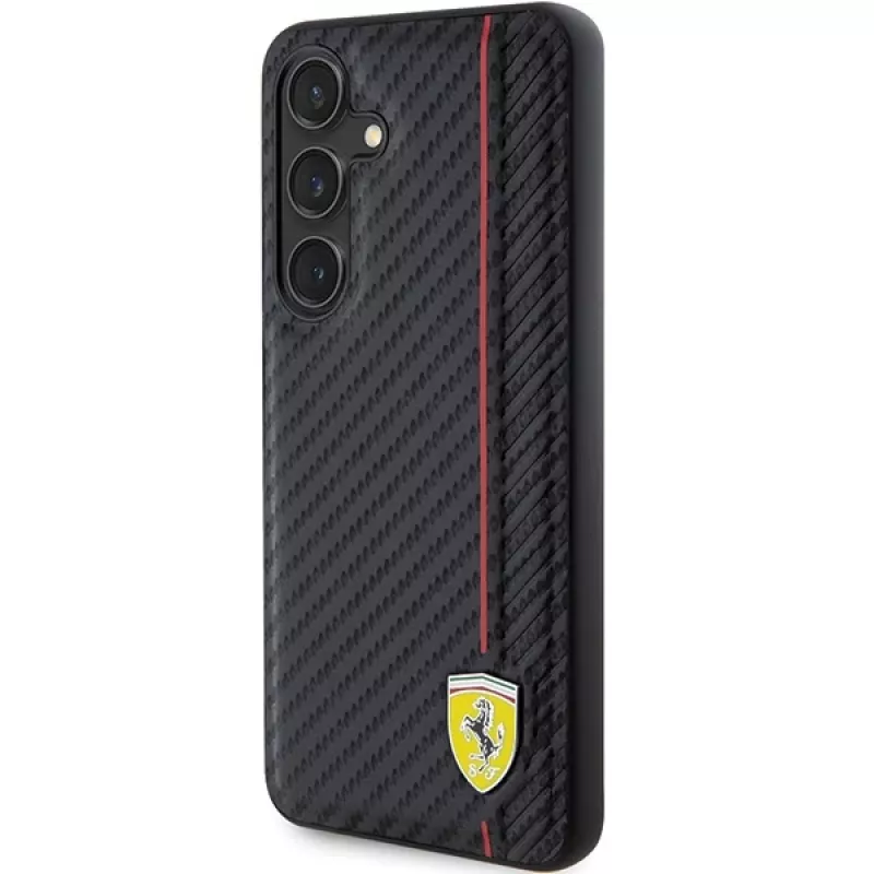 Ferrari FEHCS24SN3DUR S24 S921 Black Hardcase Carbon Printed Line für Samsung Galaxy S24