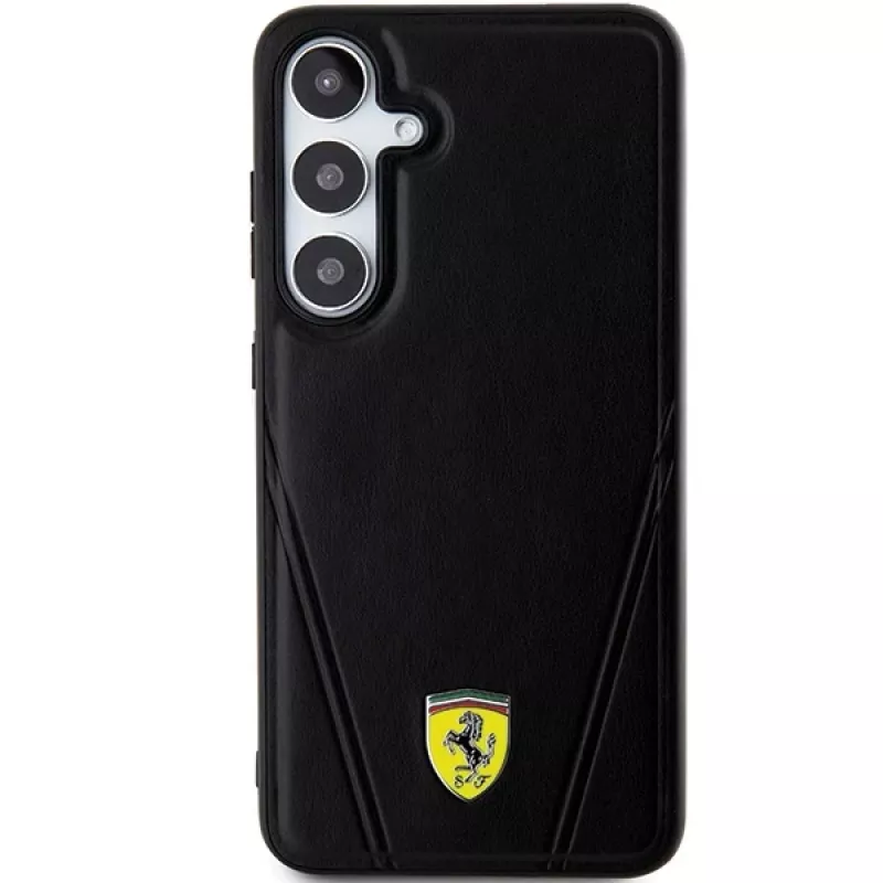 Ferrari FEHMS24SP3BAK S24 S921 Black Hardcase Hot Stamp V Lines MagSafe