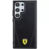 Ferrari FEHMS24LP3BAK Hardcase für Samsung Galaxy S24 Ultra, Schwarz, Hot Stamp V-Linien, MagSafe