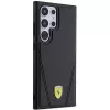 Ferrari FEHMS24LP3BAK Hardcase für Samsung Galaxy S24 Ultra, Schwarz, Hot Stamp V-Linien, MagSafe