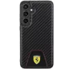 Ferrari FEHCS24MN3PUK Hard Case für Samsung Galaxy S24+ (SM-S926) - Carbon Stitched Bottom - Schwarz