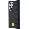 Ferrari FEHCS24LN3PUK Hard Case für Samsung Galaxy S24 Ultra, Carbon Stitched Bottom, Schwarz