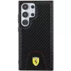 Ferrari FEHCS24LN3PUK Hard Case für Samsung Galaxy S24 Ultra, Carbon Stitched Bottom, Schwarz