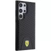 Ferrari FEHCS24LN3PUK Hard Case für Samsung Galaxy S24 Ultra, Carbon Stitched Bottom, Schwarz