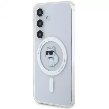 Karl Lagerfeld KLHMS24SHFCCNOT Hard Case für Samsung Galaxy S24, Transparent, MagSafe, Choupette Design