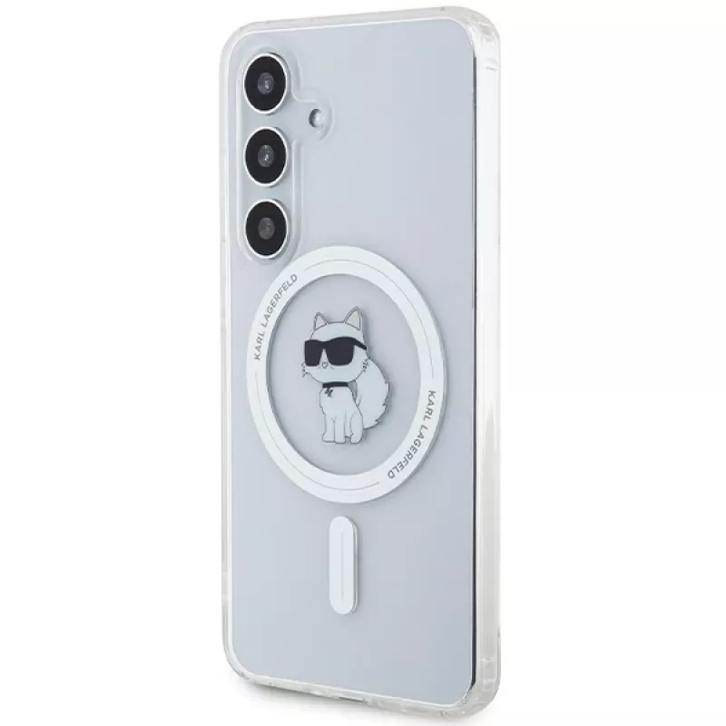 Karl Lagerfeld KLHMS24SHFCCNOT Hard Case für Samsung Galaxy S24, Transparent, MagSafe, Choupette Design