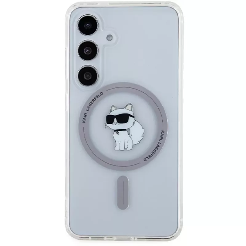 Karl Lagerfeld KLHMS24SHFCCNOT Hard Case für Samsung Galaxy S24, Transparent, MagSafe, Choupette Design