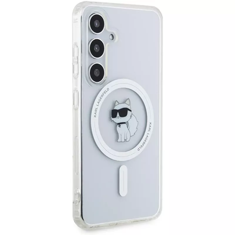 Karl Lagerfeld KLHMS24SHFCCNOT Hard Case für Samsung Galaxy S24, Transparent, MagSafe, Choupette Design