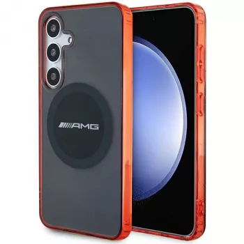 AMG AMHMS24S23HBCK Hardcase für Samsung Galaxy S24, Schwarz/Transparent, MagSafe, Bicolor