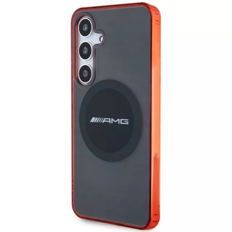 AMG AMHMS24S23HBCK Hardcase für Samsung Galaxy S24, Schwarz/Transparent, MagSafe, Bicolor